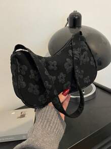 2025春夏新款轻薄面料单肩包，时尚简约休闲腋下包，白色纯色小手提包，适合日常使用、约会、送礼，适合年轻女性、大学生、上班族 - 彩色 - 查看 9