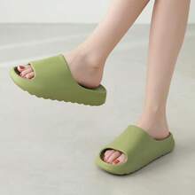 Cloud Slides For Women And Men, Platform Slides Slippers, Non-Slip Quick Drying Soft Lightweight Shower Shoes, Thick Sole Open Toe Slides Sandals For Indoor & Outdoor - màu xanh lá - Xem 5