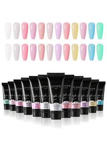 1 pieza Pegamento de gel de extensión de uñas de color de 0.510z para realce de uñas con diseños de uñas, de larga duración y fácil de usar, gel constructor de manicura de salón para mujeres, opciones de multicolor