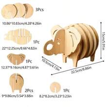 Juego de 7-8 posavasos de bambú, almohadillas aislantes del calor para tazas, platos, ollas, con diseños de animales lindos, decoración de mesa, excelente regalo de cumpleaños