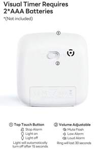 Yunbaoit Yunbaoit Visual Timer With Night Light, 60-Minute Countdown Timer For Adults , Silent Classroom Timer, Time Management Tool For Home, School, Or Work White Rainbow
