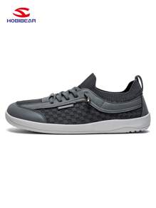 HOBIBEAR 青少年免系带运动鞋，超宽版型徒步鞋，简约赤脚风格，舒适步行鞋，轻便户外鞋，软橡胶鞋底，透气网眼