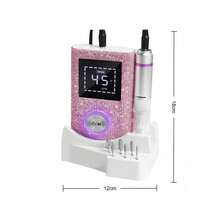 0-45000RPM 专业可充电美甲磨甲机，带高清显示屏，金属磨头，美甲修甲机 - 玫紅色 - 查看 8