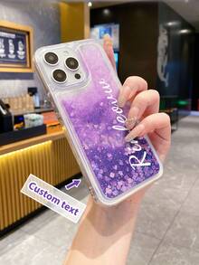1 ốp lưng điện thoại kết hợp TPU+PC mềm & cứng, có thể tùy chỉnh chất liệu, nhũ lỏng, màu hồng, phiên bản quốc tế, không phải phiên bản nội địa. - Màu tím - Xem 3