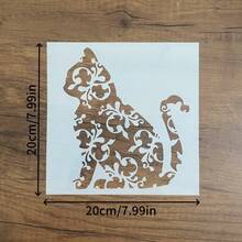 1pc A4 Size Cat Art Stencil - Washable, Reusable Plastic Stencil For Fabric Printing, Wall Painting, And Craft Making - Ideal For DIY Projects, Craft Stencil | Cat Silhouette | Washable Stencil,Back To School,School Supplies - Milky - View 7