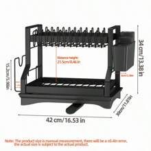 Plate Rack, Kitchen Tableware Draining Rack, Chopstick & Cup Holder