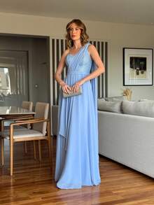 Carolina Blue Serenity Party Dress - 寧靜藍 - 查看 7