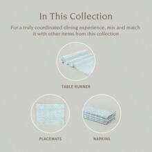 Over&Back Hand-Blocked Printed Cotton Cloth Napkins - Washable Napkins Set For Mixing, Matching, And Creating A Custom Home Decor Tablescape - Taupe Arch - Blue Leaf - 查看 4