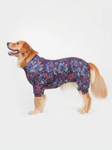 Dog Pajamas, Dog Recovery Clothes, Dog Apparel, Dog , Dog Supplies, Dog Outfits, Dog Clothing, Dog Accessories, Puppy Pajamas, Puppy Clothes, Puppy Accessories, Puppy Sets, Soft Stretchy Fabric Pajamas Suitable For Small, Medium And Large Dogs, Colorful Button Pattern Print, Size S-6XL