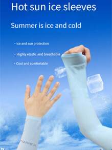 Mangas de hielo de verano unisex - Enfriamiento hasta -5°C, mangas para los brazos transpirables, que absorben la humedad y son ligeras, adecuadas para ciclismo, conducción y deportes al aire libre - Disponibles en negro, blanco, azul