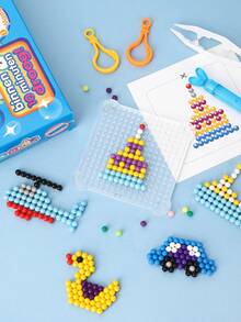 1500 مجموعة خرز قابل للذوبان في الماء 5 مم، ألعاب تعليمية للأطفال، خرز قابل للذوبان في الماء لصنع المجوهرات اليدوية مع خرز حسي، بخاخ ورق ملون، ملقاط، قالب مناسب كهدية عيد ميلاد لأطفال 5 سنوات وهدايا المناسبات، اكسسوارات فن إبداعي يدوي، الألوان عشوائية. - متعدد الألوان - مشاهدة 3