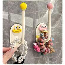 多巴胺挂钩发圈收纳架浴室发饰发夹皮筋头箍钩发绳饰品粘钩 - 彩色 - 查看 12