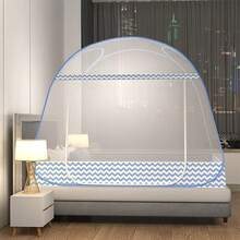 Bedroom Mosquito Net CdyBox Folding Mosquito Net Tent Canopy Curtains Beds Home Bedroom Decor (Gray, 1.2X2.0m) - 藍色 - 查看 2