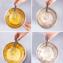 1pc Stainless Steel Manual Egg Beater/Mixer, Butter Whisk And Dough Blender, Easy Hand-Operated Egg Whisk, Semi-Automatic Press And Rotate, Suitable For Home Kitchen Use, Applicable For Eggs, Milk And Dough Mixing (Random Color)