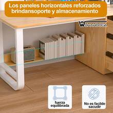 Escritorio para Home Office con 3 Cajones - Mueble de Oficina en Casa Moderno y Funcional, Perfecto para Teletrabajo y Estudio-Ideal para Dormitorios y Apartamentos Pequeños - Blanco - Ver 5