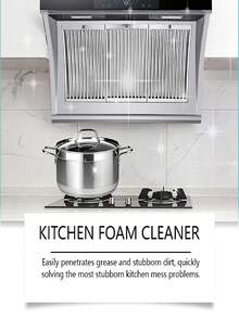 1 pieza Juego de limpiador de espuma desengrasante de cocina de 120ml, apto para estufa, fregadero, pared, horno y otras superficies grasosas, agente de limpieza desengrasante de uso intensivo