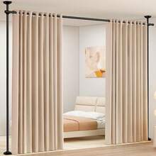 SUNALLY Room Divider For Room Separation, Tension Curtain Rods No Drilling, 4-10ft(H) 28-70inch(W) Adjustable Temporary Privacy Wall Divider, Heavy Duty Freestanding Space Partition Separator - Black - View 10