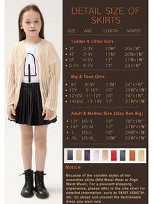 Leather Skirts For Girls Kids & Teen & Toddler & Women Faux Leather Pleated Skirts - 水晶玫瑰 - 查看 2