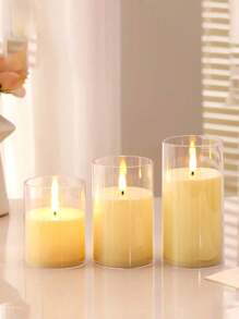 1/3 Peças Conjunto de Velas Eletrônicas LED com Controle Remoto e Timer, Velas Elétricas de Pilar para Uso Externo, Velas Eletrônicas a Pilha, Velas de Pilar Eletrônicas com Chama Realista, Chama Quente, Acessórios para Aniversário e Casamento, Adequado para Lanternas, Jardim, Natal, Decoração Doméstica, Páscoa, Formatura, Dia dos Namorados