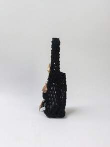 BAILEE Mặt dây chuyền chủ đề đại dương thời trang, giản dị, thiết kế hình bàn tay đan móc rỗng màu trơn, kiểu dáng mở, thích hợp cho du lịch nghỉ dưỡng, phong cách lãng mạn, phù hợp với bàn tay nhỏ nhắn của phụ nữ, du lịch ngoài trời, kỳ nghỉ, phối đồ thường ngày, cũng là một món quà tuyệt vời cho bạn bè và gia đình. - màu đen - Xem 4