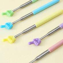 1pc Retractable Pointer For Classroom Telescopic Teachers Pointer Extendable Hand Pointer Finger Pointer Stick Mini Retractable Classroom Pointer For School Kindergarten, White/Blue/Pink