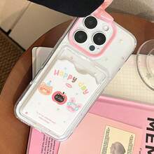 GUCADI 1 Ốp lưng điện thoại TPU mềm in hình động vật hoạt hình màu hồng tương thích với Apple dòng 16/15/14/13/12/11 Chống nước, chống sốc, chống rơi, chống trầy xước - Trong sáng - Xem 11