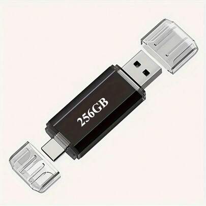 1/2PCS 256GB USB 2.0 Type-C External Hard Drive Storage Capacity - High Speed Data Transfer - 2 In 1 USB Stick - OTG Pen Drive