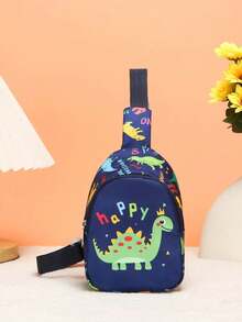 1 pieza Mini bolso de pecho/bandolera/monedero lindo de cierre con cremallera de nailon con diseños de unicornio/sirena/dinosaurio/espacio, adecuado para uso diario - Bolso de pecho con estampado de dibujos animados - Ver 15