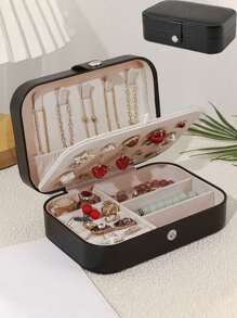 1 Stück PU-Leder wasserdichte Schmuckbox, Reise-Schmuckaufbewahrung, multifunktionaler geschichteter Schmuckorganizer, Haushaltsorganizer, Mehrzweck-Accessoire-Box, Kosmetikaufbewahrungsbox, Parfümaufbewahrungsbox, abnehmbare Schmuckausstellungsbox, mehrstöckige Schmuckbox, zum Aufbewahren von Ringen, Augenbrauenstiften, Ohrringen, Ringen, Halsketten, Augenbrauenstiften, Lippenstiften, Armbändern, ideal als Halloween-, Weihnachts-, Geburtstags-, Einschulungs- oder Herbstdekoration