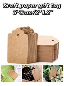 100±10 个波浪牛皮纸花礼品标签，万圣节圣诞节婚礼派对牛皮纸礼品标签 5 * 3cm/2 * 1.2 英寸服装 DIY 标签（黑色/白色/牛皮纸）