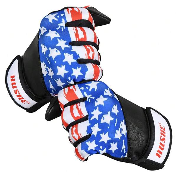 Patriotic Baseball Batting Gloves Wh USA Flag Design For Youth & Adults