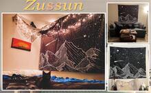 Local Shipping 2025 New   Black And White Tapestry Starry Night Mountain Tapestries For Bedroom Aesthetic Moon And Stars Tapastry's Wall Hanging Dark Nature Forest Wall Tapestry For Living Room Dorm (48'' * 36'') - 墨綠色 - 查看 8