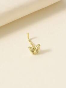 1 chiếc khuyên mũi hình bướm chữ L mạ vàng 14K, nặng 20g, kiểu dáng dễ thương dành cho nữ. - Đinh vít mũi chữ L - Xem 5