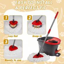 20Pack Spin Mop Replacement Heads Microfiber Spin Mop Refills For EasyWrin 1Tank System 360° Microfiber Replacement Mop Head Machine Washable Spinning Mop Replace Head For Easy Floor Cleaning - 20個 - 查看 5