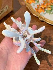 Pinza para el cabello con conchas marinas de colores, accesorio para el cabello de gran tamaño y antideslizante con estilo oceánico para vacaciones en la playa, elegante accesorio para el cabello tipo garra para mujeres, accesorio para peinado de ola oceánica semi-recogido para vacaciones en la playa, pasador de estilo bohemio, dulce y elegante de moda para mujeres