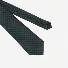 1pc Green Jacquard Patterned Polyester Necktie, Men Accessory Suitable For Casual, Party, Bar, Date, Business Occasions, All Seasons Men Necktie