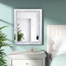 40 X 50.8 Cm Acrylic Diamond Decor Rectangular Silver Mirror For Wall Decoration, Frameless Wall Hanging Mirror - Silver - View 1