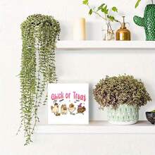 Plaque décorative et panneaux "Chick or Treat" Halloween, Halloween drôle, décoration de bureau mignonne, Trick or Treat, cadeau d'Halloween pour femmes, poussin fantôme mignon, décoration de bureau, décoration de maison, décoration de chambre, décoration murale de salle de bain, décoration murale de salon, décoration de chambre esthétique