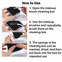 Extra Large Makeup Brush Cleaning Box, Makeup Dry Cleaning Tool, Quick Cleaning Sponge Box, Eyeshadow Brush Cleaner, Makeup Tool Excess Powder & Lip Brush Cleaning Box