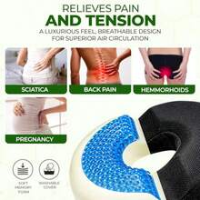 DDonut Gel Sitting Pillow Orthopedic Memory Foam For Tailbone Pain Hemorrhoid Bed Sores Postpartum Prostate Coccyx And Sciatica Pain7001 - 黑色 - 查看 3