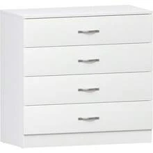 Drawer Unit, 4 Drawers, Metal Handles, Guides With Non-Slip Support - 白色的 - 查看 12