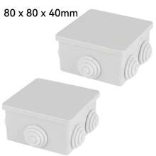 CILIA IP44防水快速安装方形接线盒80x80x40mm，专为户外电气作业设计，防丢失盖设计，无需切割电缆入口，灰色 - 灰色 - 查看 2