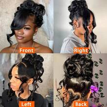 bling hair 360 Lace Front Wigs Human Hair 200% Density Hidden Straps Body Wave  Lace Front Wigs With Drawstring 360 Full Lace Wigs Brazilian Virgin Human Hair Wig For Women Natural Black 26Inch - Natural Black - 查看 4