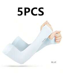 1/5/7pcs Unisex UV Protection Arm Sleeves, Cooling, Thumb Hole Design, Suitable For Various Occasions (7pcs Set Color Random) - Multicolor - View 18