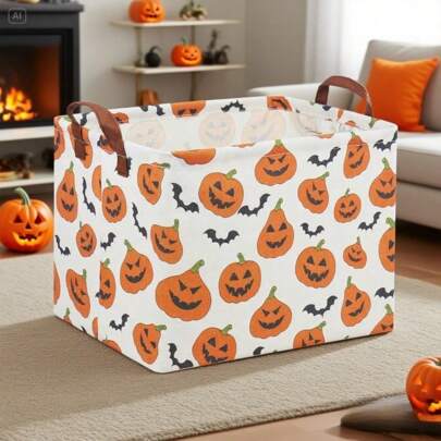 1 件可折叠万圣节盒子、收纳篮、卡通玩具和服装收纳箱、多用途收纳篮、浴室配件、房间装饰