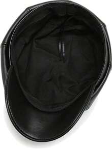 1 Piece Simple Multifunctional Solid Color PU Leather Octagonal Hat For Women, Spring, Summer, Autumn, Winter, Many Colors To Choose From, Fashionable Casual High Quality, Very Suitable For Gifts - 彩色 - 查看 11