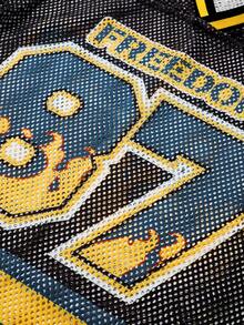 INFLATION 男式镂空网眼数字印花V领短袖针织短款上衣T恤 - 彩色 - 查看 4