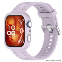 Soft Silicone Strap+Silicone Case Compatible With Huawei Watch Fit 4 Pro Sports Strap Case Hollow Compatible With Huawei Fit 4 Protective Accessories