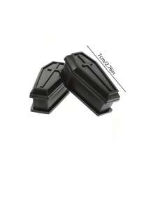 10 piezas Caja de ataúd decoración de Halloween, estatua de ataúd prop de casa embrujada, artículos de broma divertidos, accesorio de decoración del hogar, modelo de paisaje, caja de ataúd de plástico para decoración de casa embrujada de Halloween