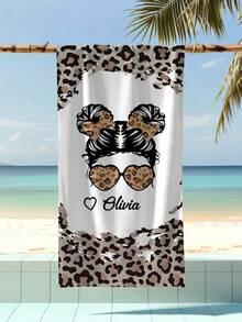 1条定制沙滩巾，可印制您的名字。非常适合在沙滩、泳池边以及海滩度假时使用。这款多功能沙滩巾是户外海滩活动和旅行的完美之选，让您在放松、日光浴和休息时倍感舒适。送给她、他、父母、女朋友或男朋友的独特礼物。浴巾，沙滩必备品。 - 彩色 - 查看 7